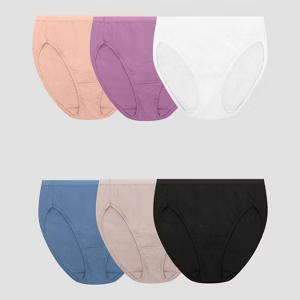Fruit of the Loom Women's Eversoft Cotton Brief Underwear, Tag Free & Breathable,  (6 Pack - Assorted Colors) 13/5X