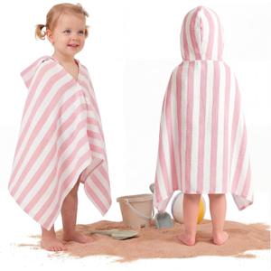 Mindsoft Muslin Hooded Beach Towel for Kids 1-3 Years 30" x 50" Toddler Beach Towel Poncho Soft Fast Drying Absorbent Blankets for Baby Shower Pool Bath Travel Swimming Essentials(Pink)