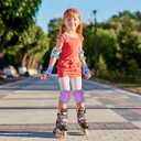 Youth/Kids Knee Pads Elbow Pads Wrist Guards Set for 3-15 Years Kids Protective Gear Set for Roller Skates Cycling Skateboard BMX Bike Inline Skating Scooter Riding and Other Outdoor Sports (Blue+Purple)