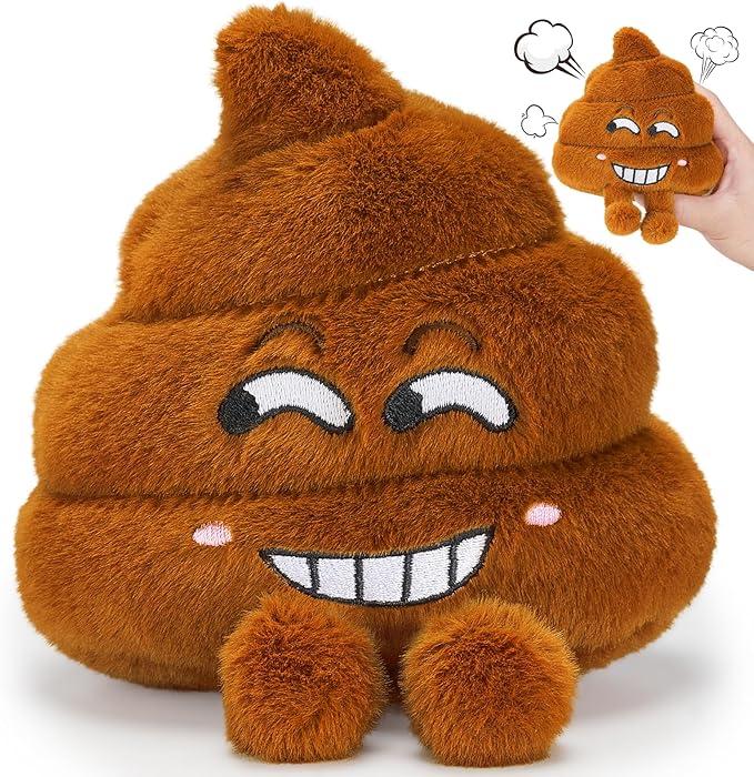 Farting Poop Plush Toy  Funny Poop Toy with 30 Hilarious Fart Sounds, Soft & Durable Gag Gift for Kids, Pets, and Pranks  Great Dcor for Home, Office, or Parties
