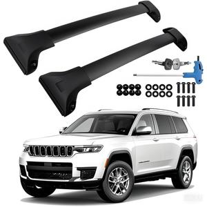Roof Rack Cross Bars Compatible with Grand Cherokee L 2021-2025 and 2022-2025 Grand Cherokee WL with Anti-Theft Lock, Black Matte Aluminum Anti-Corrosion Crossbars
