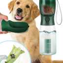 CO'ESSTRA Pet Water Dispenser - Portable Dog Travel Water Bottle with Feeder - 20oz Leak Proof - Poop Bag Included - Perfect for Walking, Hiking, Camping with Puppies and Dogs