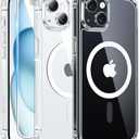 FNTCASE for iPhone 15 Case Clear: iPhone 14/13 Case Magnetic Phone Cases with Screen Protector Compatible with Magsafe Slim Anti Yellowing Rugged Protective Transparent Cell Cover (A-Clear)