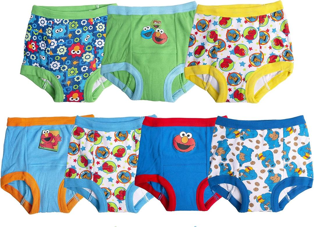Sesame Street Unisex Toddler Potty Training Pants with Elmo, Cookie Monster and Big Bird with Stickers & Success Chart (4T)