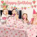 Strawberry Party Decorations - Strawberry Themed Birthday Tableware Disposable Plate,Tablecloth,Napkin Sweet One Party Decorations for Berry First Birthday Supplies