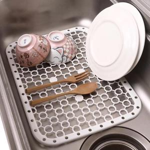 Ouliget Grid Sink Mat for Kitchen Sink,Kitchen Home Basics Scratch Anti-Slip Sink Protector,Dish Drying Mat for Dishes and Glassware,Draining Pad for Vegetable Fruit Washing