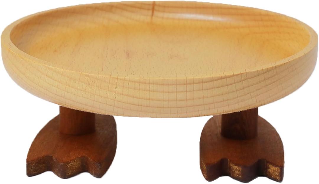 Wood Key Bowl for Entryway Table, Key Tray, Jewelry Tray, Valet Tray with 2 Cute Duck Feet, for Rings, Coins, Bracelets Watches