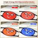 Red Light Therapy Mask for Face,Onepiece Seamless Red Light Mask, Rechargeable,400 Beams,4 Modes,3 Intensities,860NM NIR,5 Timers,Ergonomic Silicone Design for Home Skincare & Travel
