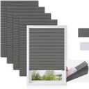 4-PCS Temporary Light Filtering Pleated Paper Blinds 24" W x 59" H Gray