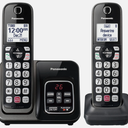 Panasonic Cordless Phone with Answering Machine, Advanced Call Block, Bilingual Caller ID and HighContrast Display, Expandable System with 2 Handset Cordless Telephones  KXTGD832M (Metallic Black)