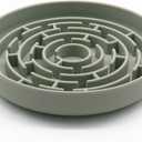 Slow Feeder Dog Bowl, 7.8 x 7.8 inches, Silicone Pet Puzzle Bowl with Suction Base, Foldable (Light Green)