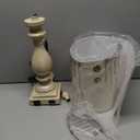 Table Lamp Rustic Farmhouse Table Lamp for Living Room Bedroom, Bedside Desk Lamp for End Tables, Touch Lamp for Nightstand, Bulb Included,, Antique White