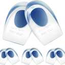 Heel Cups for Achilles Tendonitis & Plantar Fasciitis - 6 Pack Gel Shoe Inserts for Heel Pain Relief, Arch Support, for Women & Men (Size L (Men 10-14.5, Women 11.5-13))