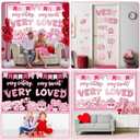 2 x party greeting Valentines Day Bulletin Board Set Valentines Pink Bow Classroom Decorations Pink Theme Very Cutesy Sweet Loved Paper Cutouts Bulletin Board for School Office Home Wall Decor Supplies