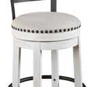 Signature Design by Ashley Valebeck 24.5" Modern Swivel Counter Height Barstool, Whitewash (Counter, Whitewash)