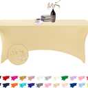 Spandex 6ft Waterproof Table Cover for Party,Wedding, Banquet, and Events(Champagne)
