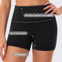 YUNOGA No Front Seam Biker Shorts for Women, High Waisted Tummy Control 3" Inseam Exercise Athletic Gym Running Yoga Shorts (Charcoal Grey,XL) (Black, XL)