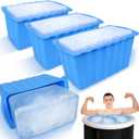 Haldane 4PC Extra Large Ice Cube Molds 25LB Ice Bath Water Chiller Giant Ice Block Molds Silicone Ice Block Maker For Home, Thicker Big Ice Cube Tray Reusable Athletes Cold Plunge Accessories