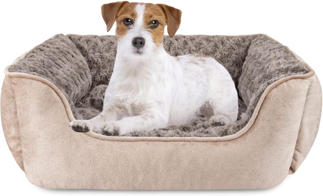 JOEJOY Rectangle Dog Bed for Large Medium Small Dogs Machine Washable Sleeping Dog Sofa Bed NonSlip Bottom Breathable Soft Puppy Bed Durable Orthopedic Calming Pet Cuddler, Multiple Size, Beige