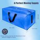 HOMESURE 8 Pack Large Strong Moving Bags with Zippers & Carrying Handles - Water-Resistant - Heavy Duty Storage Tote for Space Saving, Fold Flat, Alternative to Moving Box (Sky Blue)