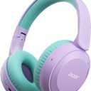Acer Kids Bluetooth Headphones, 85/94dB Volume Limited, 60H Playtime, Bluetooth 6.0, Lightweight Over-Ear Wireless Headphones for Kids, Toddler Headphones with Built-in Mic, Purple-Green