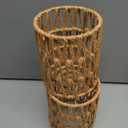 Rattan Lamp Shade 2 Pcs Rattan Lamp Shades, Retro Farmhouse Wicker Lampshade Replacements, 4.7" D5.9" H Cylinder Woven Lamp Shades for Floor Lamps, Pendant Light, Chandelier, Sconces Light