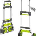Folding Hand Truck and Dolly,309 lb Capacity Aluminum Portable Cart with Telescoping Handle and PP+EVA Wheels