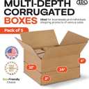 Multi-Depth Corrugated Shipping Boxes 14"L x 12"W x 6"H, 5-Pack