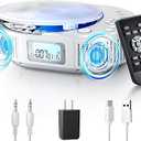 CD Player Portable, FELEMAN Upgraded Boombox CD Player & Bluetooth Speaker 2 in 1 Combo, Rechargeable Portable CD for Car/Home with Remote Control, FM Radio, Support AUX/USB, Headphone Jack