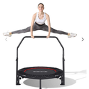 Toncur 40" Foldable Mini Trampoline, Fitness Rebounder with 5 Levels Adjustable Foam Handle for Adults or Kids Workout, Exercise Bounce for Indoor/Garden, Max Load 330 Lbs(6 Suction Cups Included)