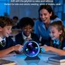 Jellyfish Lamp,Whisper-Quiet Sensory Aquarium Light,7 Color Mood Night Light with Adjustable Water Flow & 8H Timer,Rounded Tank Lamp for Home Office Bedroom Decor for Kids Adults(Black)