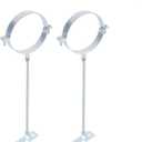 2PCS 10"Chimney Pipe Bracket,Wall Support Chimney Pipe HolderStove Pipe HangerB Vent Wall StrapRigid Split Ring Hanger,for 8" (10" O.D.) Double Wall Insulated Chimney PipeLengthened 16-inch Screw