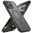 ImpactStrong Magnetic Guard for iPhone 16 Pro Case [Camera Control Button] [Camera Protection] [Military Grade Drop Tested] [Compatible with MagSafe] Slim Translucent Matte Phone Case - Black