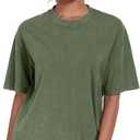 Womens Vintage Oversized T Shirts Acid Washed Baggy Cotton Tee Casual Workout Boyfriend Short Sleeve Tops(Black//ArmyGreenGrey/Coffe/Beige M)