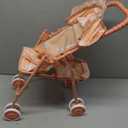 My First Baby Doll Stroller for Toddlers 3 Year Old Girls, Little Kids | Folding Baby Stroller for Dolls, Toy Stroller for Baby Dolls with Bottom Storage Basket, Foldable Frame, Canopy, Seatbelt (Beige Butterfuly)