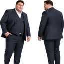 GATMSTZ 3 Piece Suit for Men Big and Tall Classic Fit Men Tuxedo Suit Set Jacket Vest Pants (Charcoal, Size 64)