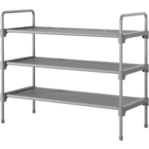 Kitsure Shoe Rack for Closet, Sturdy Shoe Shelf for Entryway, Space-Saving Shoes Organizer and Storage, 27.6" x 11.8" x 22.6", Grey
