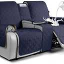 VANSOFY Loveseat Recliner Cover with Console 100% Waterproof Sofa Slipcovers Non-Slip Reclining Couch Cover Split Sofa Covers Furniture Protector for Pets, Dogs(Dark Blue)