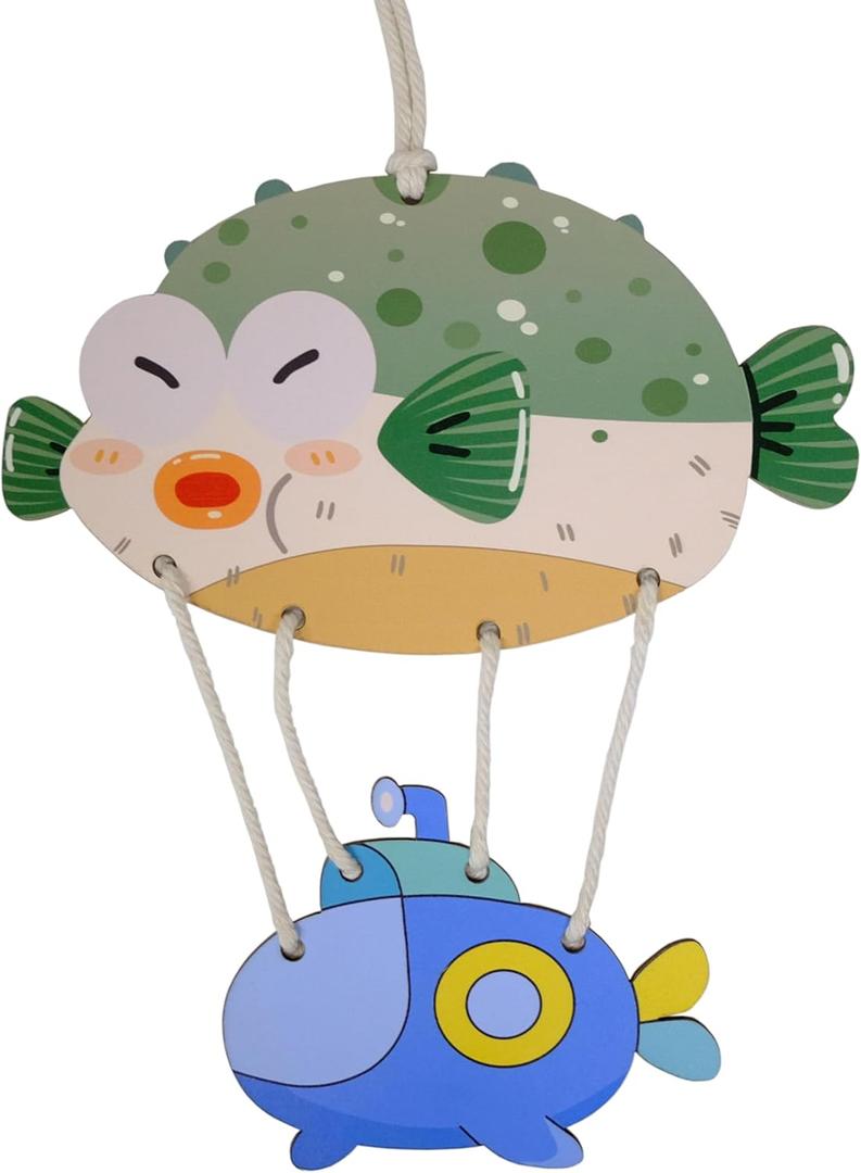 Wood Submarine-Shaped Nursery Wall Decor, Handmade Wooden Door Sign Hanging, Baby Boy & Girl Room Wall Decoration, Beach Love Wooden Above Crib Decor,Navy Sign Baby Shower Boy Girl Birthday Gift