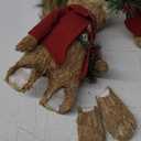 winemana 2 Pack Christmas Squirrel Tabletop Decorations, Sisal Squirrel Figurine for Home Decor Woodland Animals Rustic Xmas Ornaments for Table Office Indoor Forest Decor Seasonal Gifts