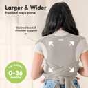 KeaBabies Baby Wrap Carrier Ring Sling - Easy to Wear, Adjustable D-Lite Baby Carrier Newborn to Toddler, Infant Carrying Shirt, Hands Free Bonding, Breathable Fabric Wearing Wrap (Stone Gray)