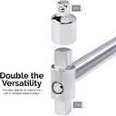 Tooluxe 03703L Dual Drive Beam Style Torque Wrench | 3/8 & Drives | 17 Length | 0-150 Ft-Lbs | SAE | Premium Steel Alloy