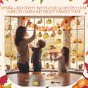 Halloscume 36 Sets Thanksgiving Crafts Kit DIY Tissue Paper Sign Crafts Turkey Pumpkin Fruit Truck Suncatchers Kits Decor for Thanksgiving School Fall Harvest Religious Party Fun Activities