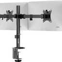 Mount-It! Dual Monitor Mount, Dual Monitor Arm for 2 Screens on Desk, Adjustable Tilt and Swivel Arms for Double Screen up to 32 and 19.8 Lbs VESA 75x75 and 100x100 C-clamp & Grommet
