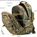 21L Small Tactical Backpack | Fit 12 Inch Laptop, Water Bottle Holder, 1050D fabric, Molle, Daily Work, Travel, Hiking (Camo)