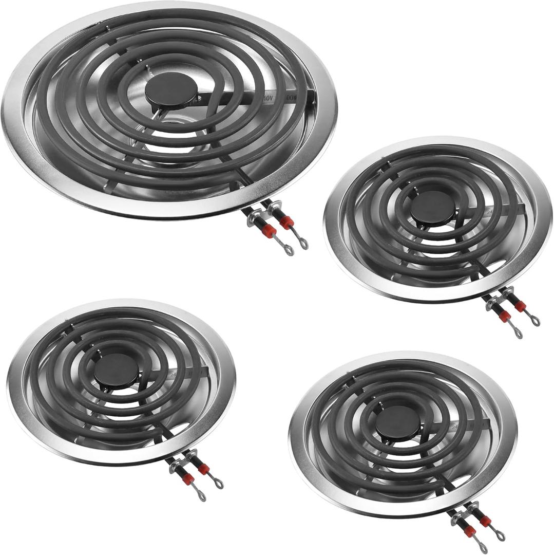 Electric Stove Burner Drip Pans 316048414(6")316048413(8")& Electric Stove Top Burner Replacement MP21YA(8")8 MP15YA(6") Compatible for Frigi-daire Ken-more Range Oven Stove-by MIFLUS
