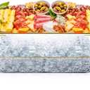 Baderke 1 Set 16" x 9'' Chilled Serving Tray for Parties with Compartments Rectangle Serving Dish Ice Charcuterie Party Platter for Shrimp Fruit Seafood Vegetable Appetizer (Gold)
