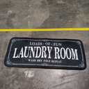 Non Slip Laundry Runner Rug - Farmhouse Kitchen Floor Mat for Mudroom and Bathroom - Black, 20 X 47 Inches