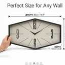 Wall Clocks Battery Operated, Mid Century Modern 20" Hexagon Geometric Decorative Wall Clock Distressed Vintage Dial Metal Glass,Retro Silent Non-Ticking for Living Room Kitchen Bedroom Decor, Large