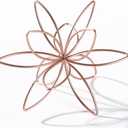 8" Metal Sphere Decor, Metal Floral Tabletop Sculpture, Abstract Tabletop Decorative Spheres for Home Decor (Rose Gold)